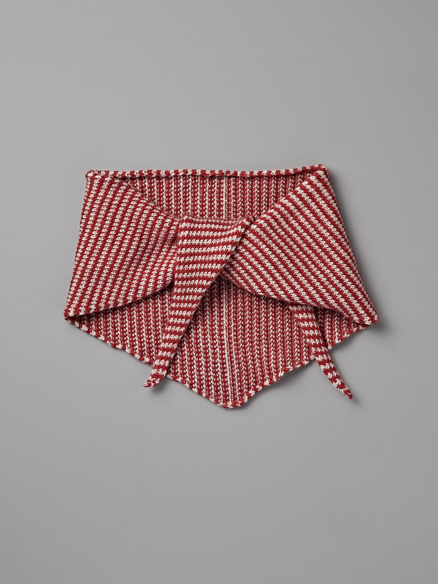 Daisy Scarf in Cherry, Creme Stripe