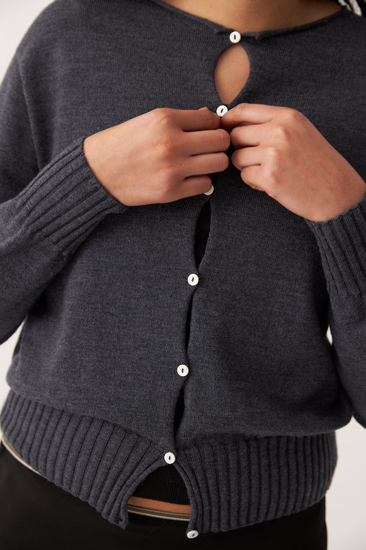 Anni Cardigan in Shadow Grey