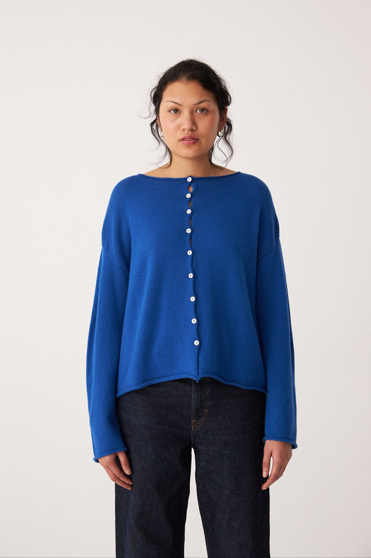 Doll's Reversible Cardigan in Azure