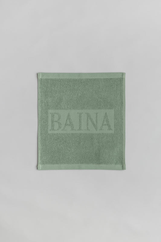 Agnes Face Cloth in Sage & Chalk