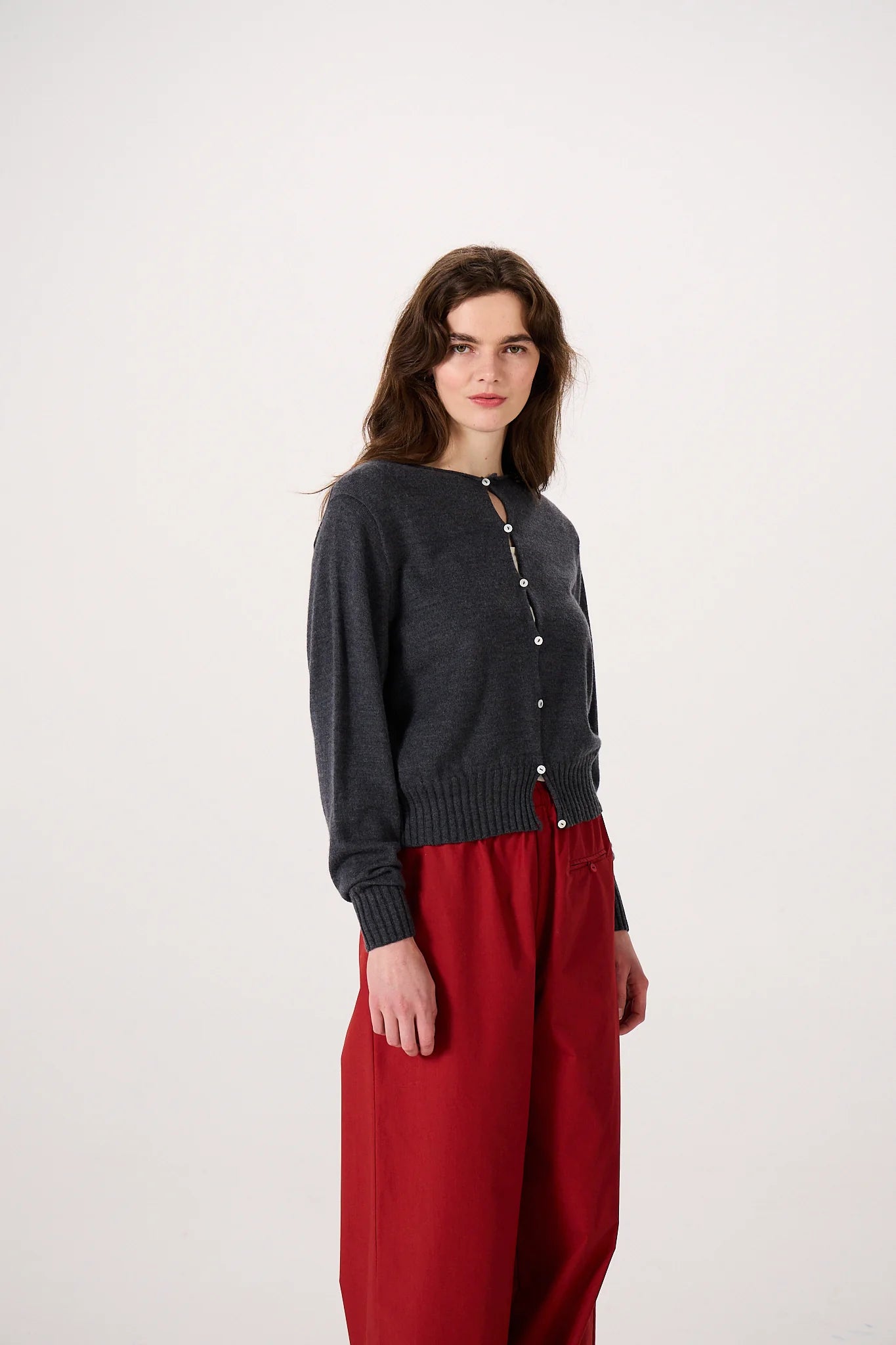 Anni Cardigan in Shadow Grey