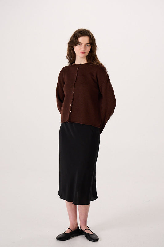 Doll's Reversible Cardigan in Chestnut