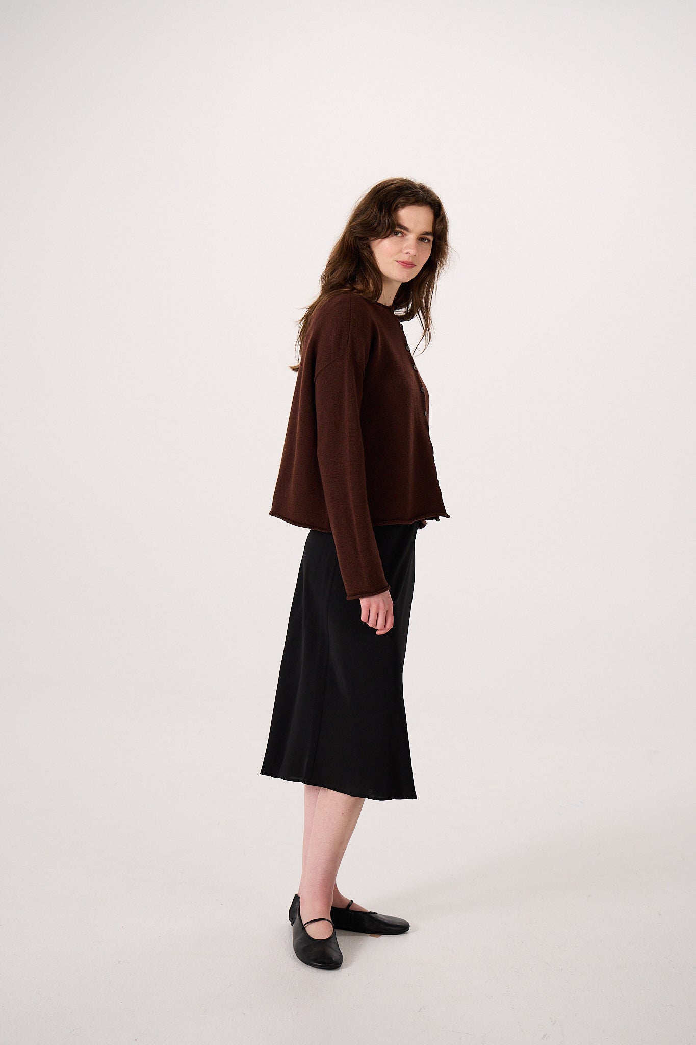 Doll's Reversible Cardigan in Chestnut