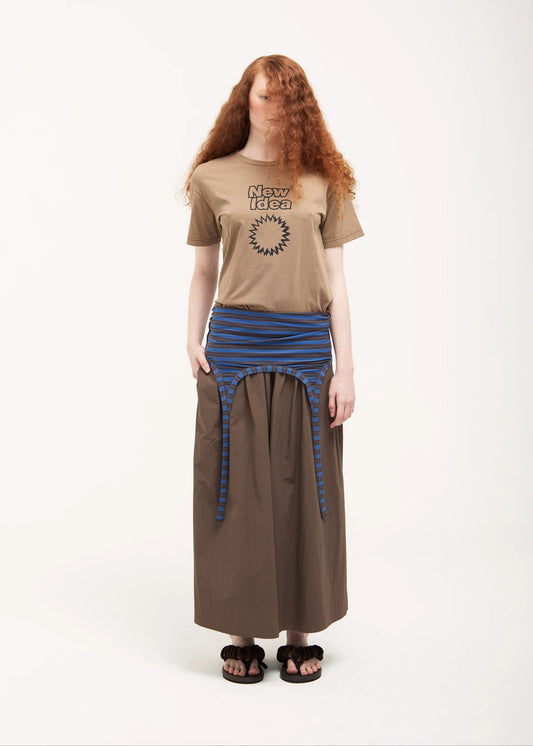 Gather Skirt/Dress in Brown & Blue