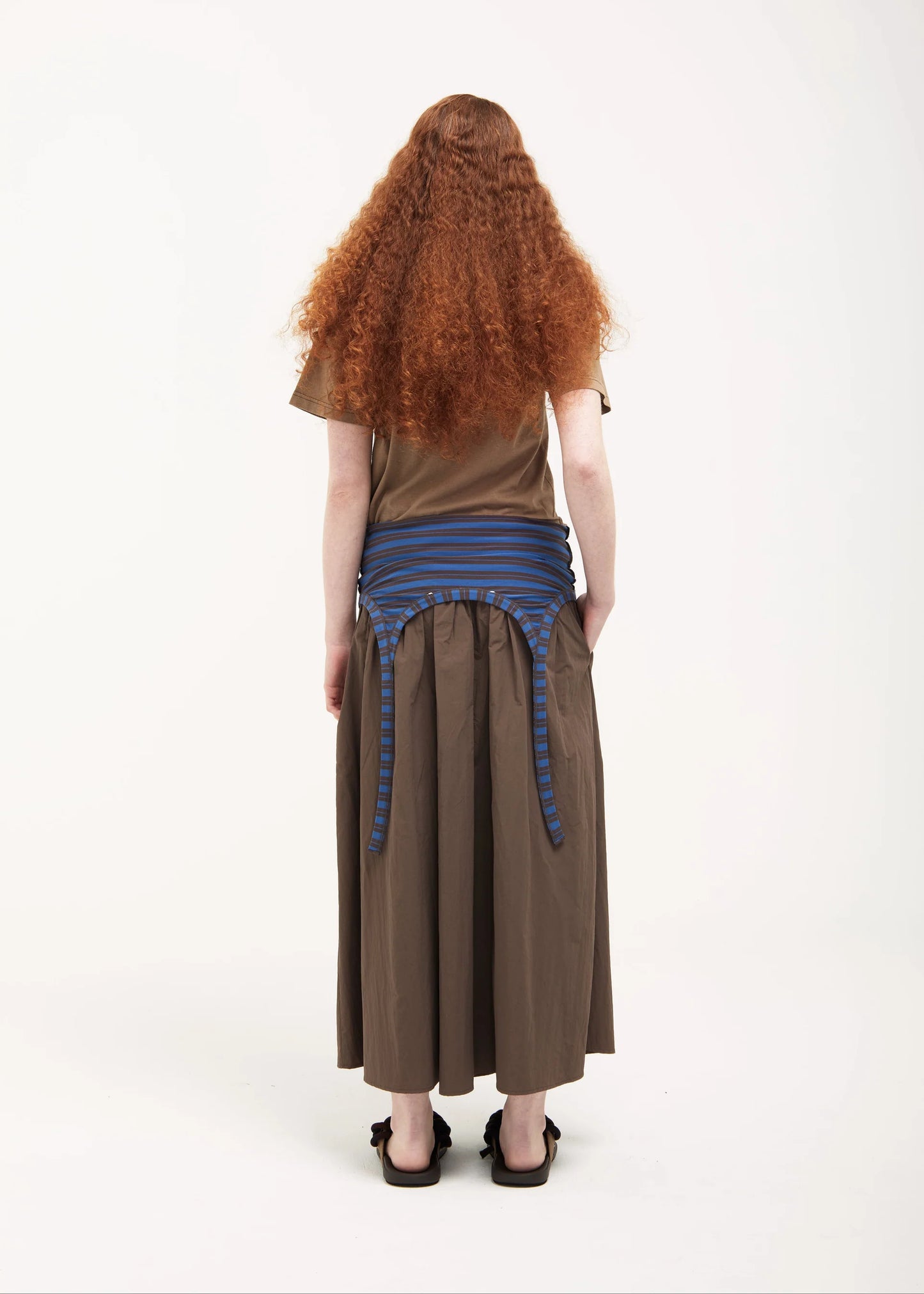 Gather Skirt/Dress in Brown & Blue