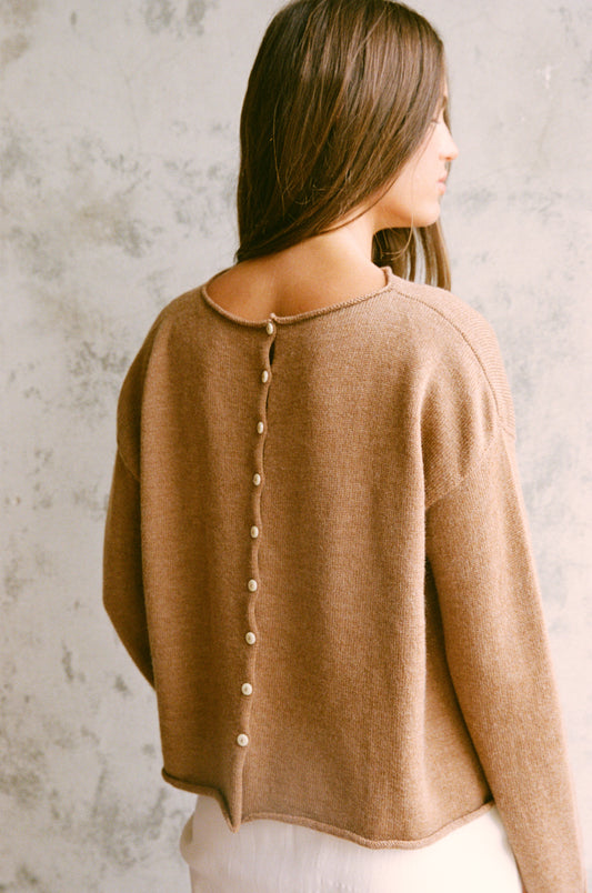 Doll's Reversible Cardigan in Brown Sugar
