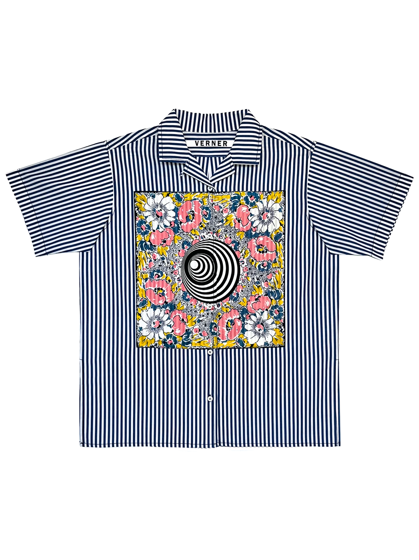 Handkerchief Shirt in Dark Blue with Spiral Motif