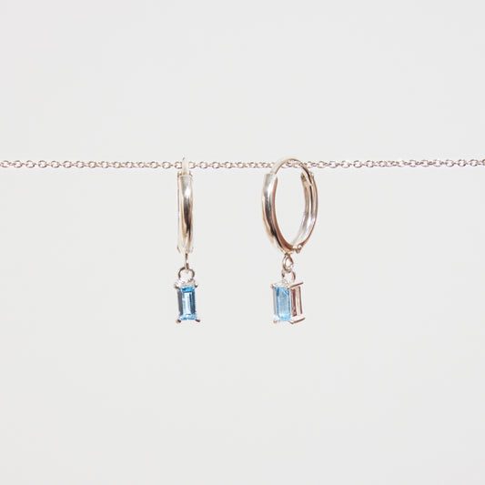 Scar Huggies in Silver & Topaz