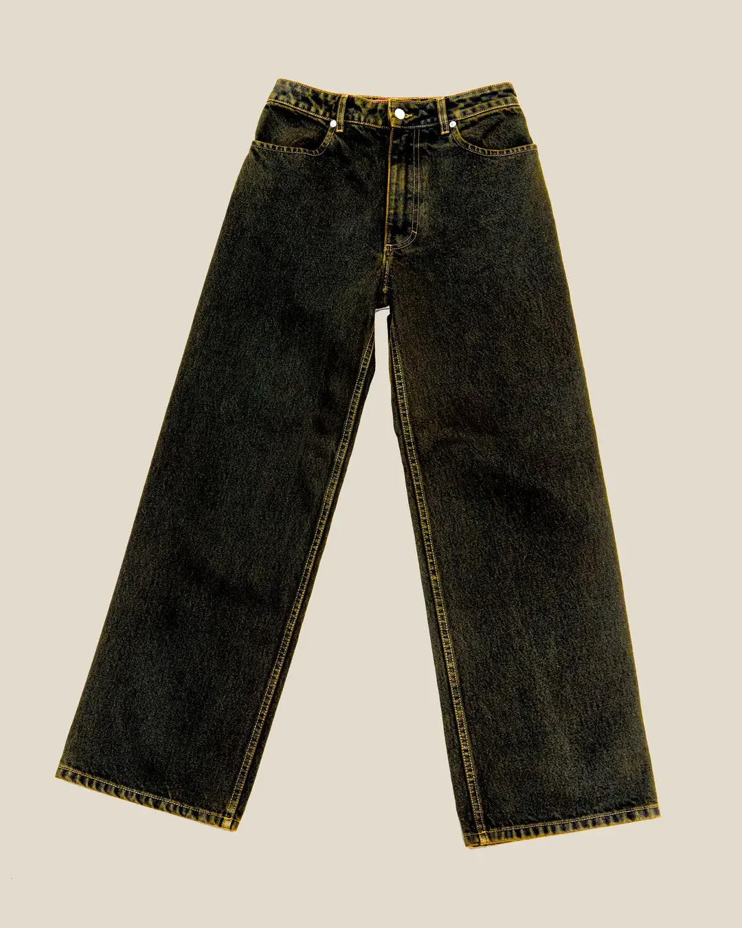Wide Leg Jean in Moss