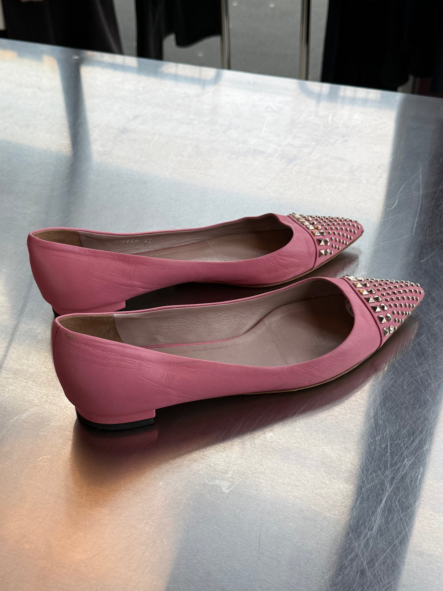 Gucci Studded Ballet Flats - Pink Leather