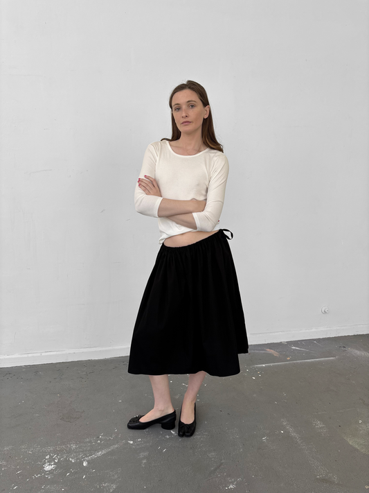 Tie Skirt in Black