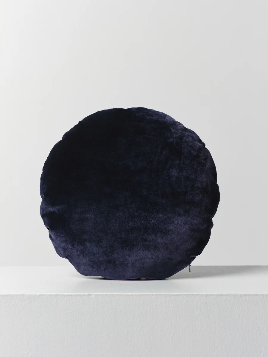 Disc Cushion in Baikal Velvet