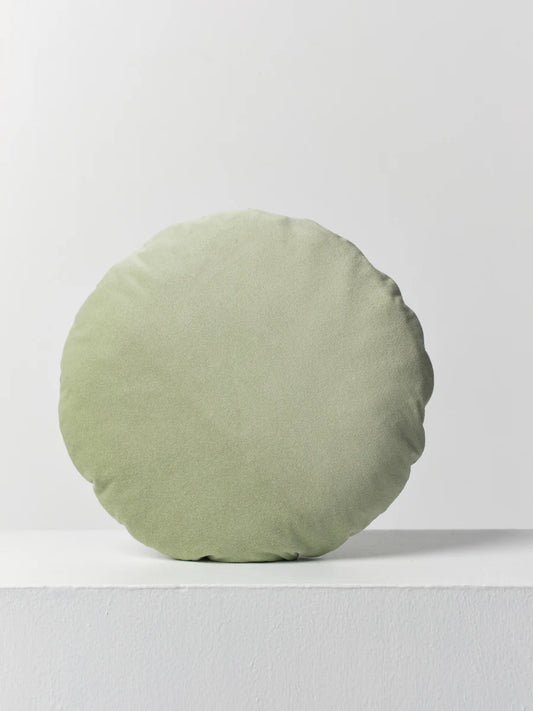 Disc Cushion in Celedon Velvet