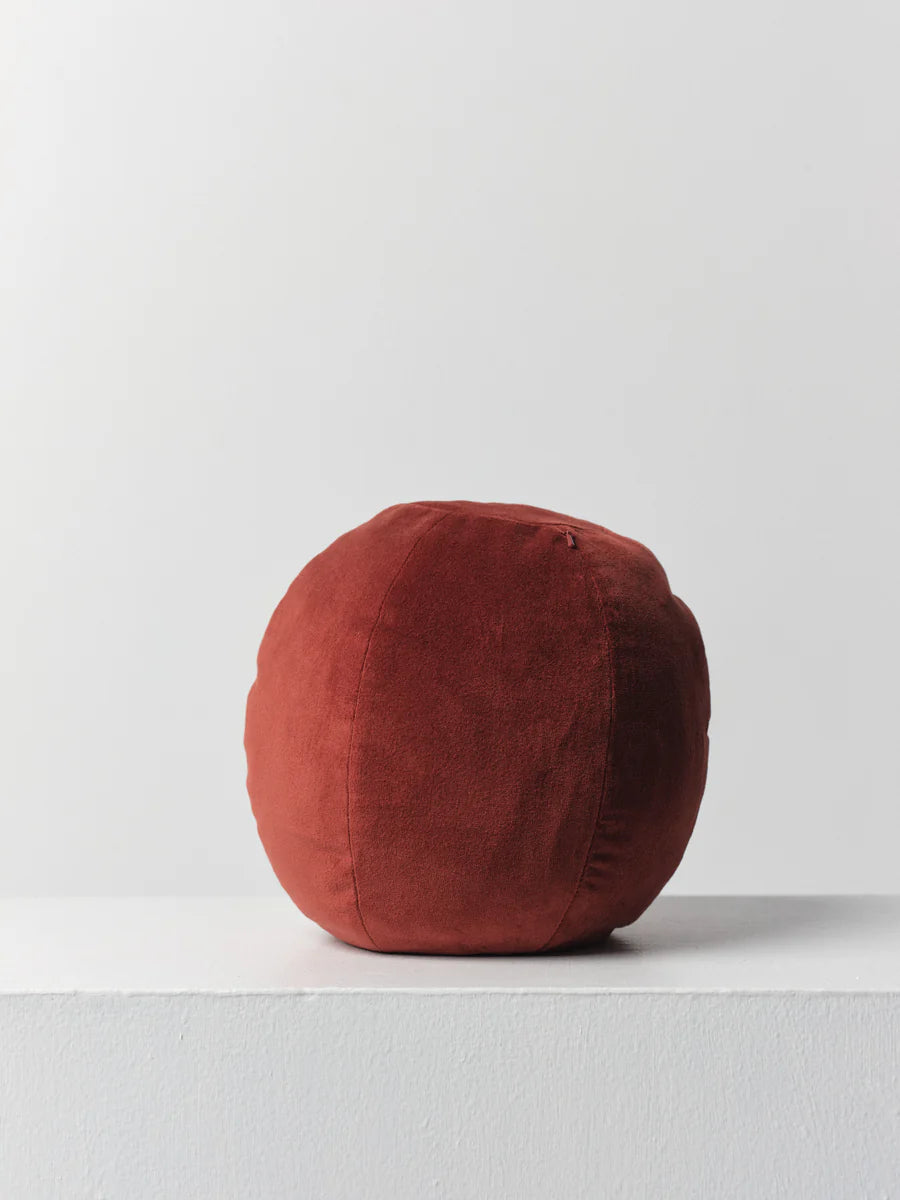 Globe Cushion in Burnt Umber