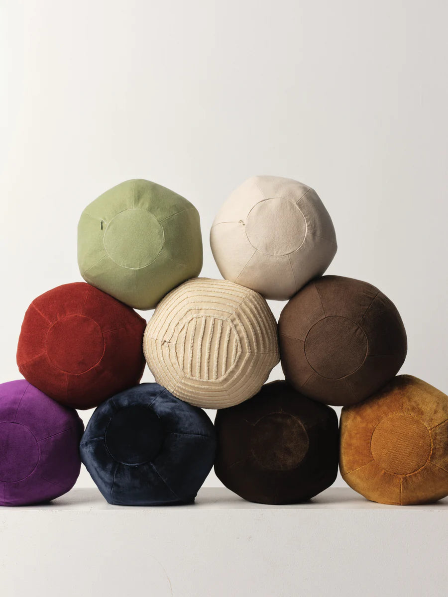 Globe Cushion in Celedon Velvet