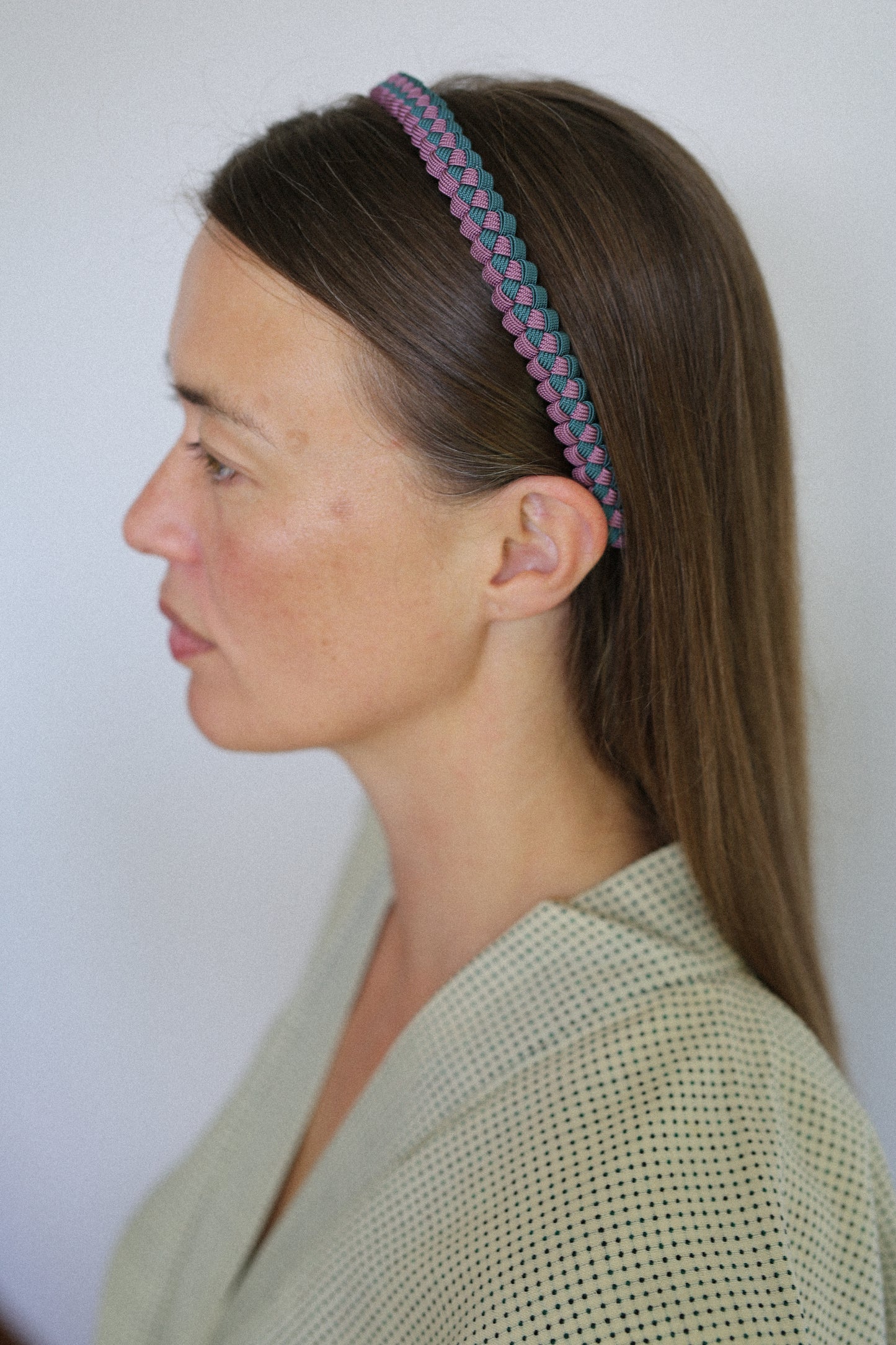 Braided Headband in Plum/Sea