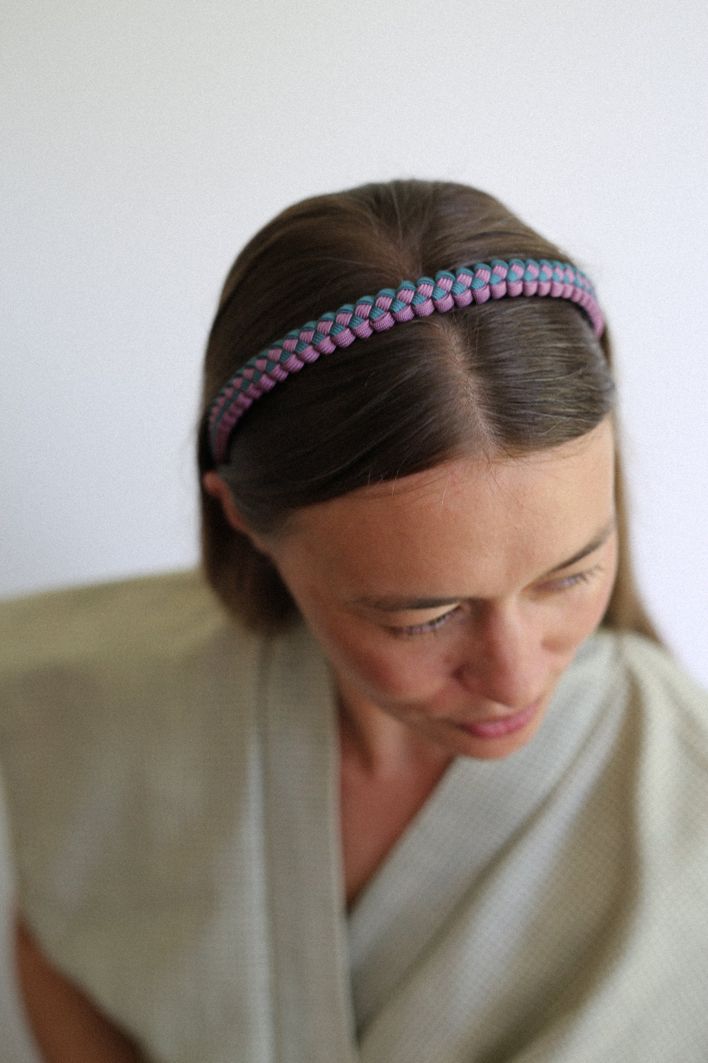 Braided Headband in Plum/Sea