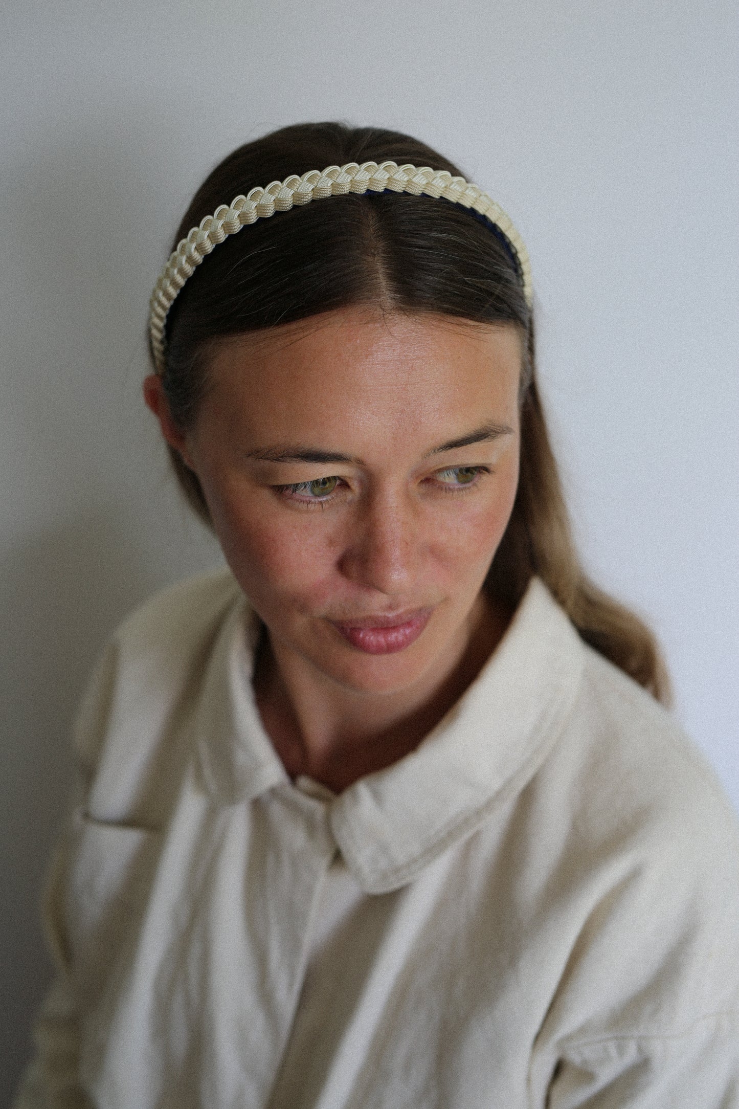 Braided Headband in Cream/Almond