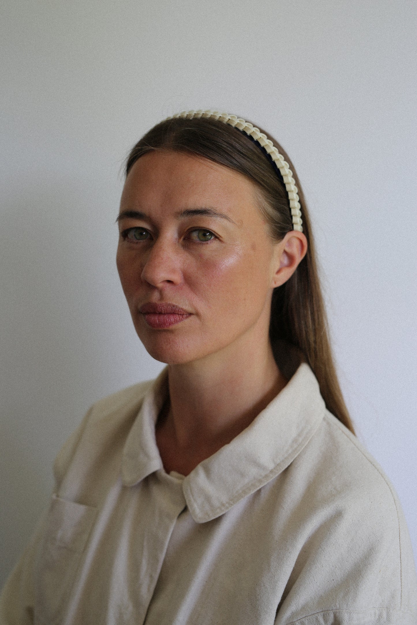 Braided Headband in Cream/Almond