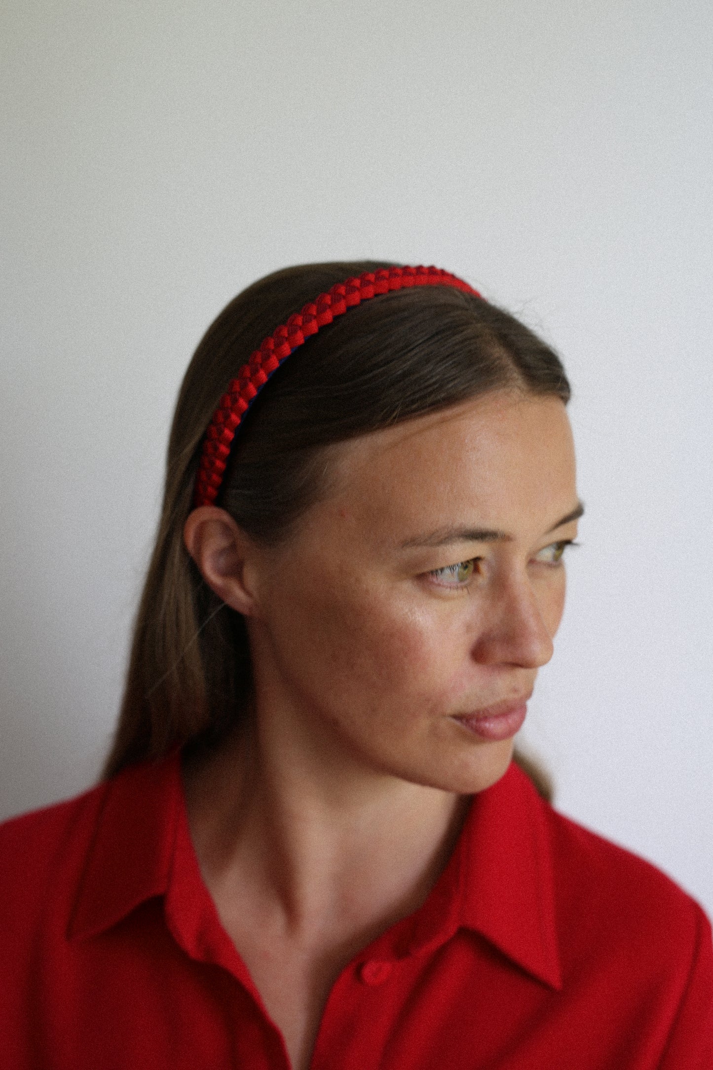 Braided Headband in Scarlet/Raspberry