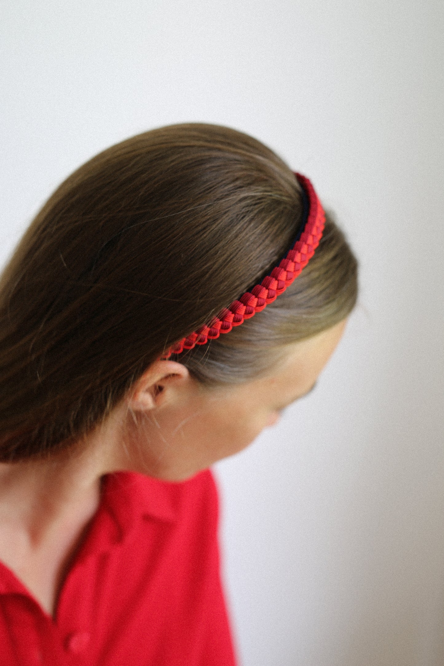 Braided Headband in Scarlet/Raspberry