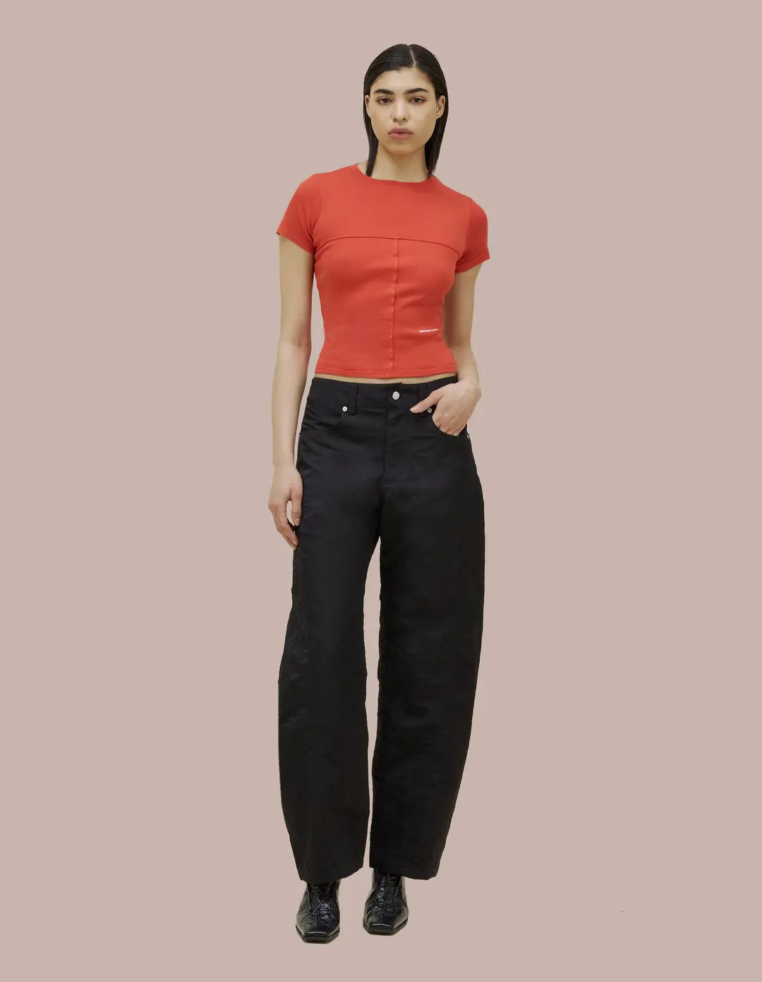 Lapped Baby Tee in Red