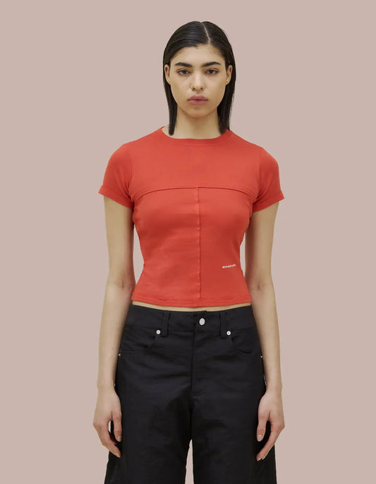 Lapped Baby Tee in Red