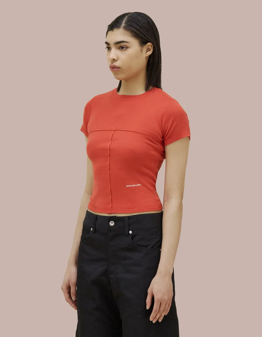 Lapped Baby Tee in Red