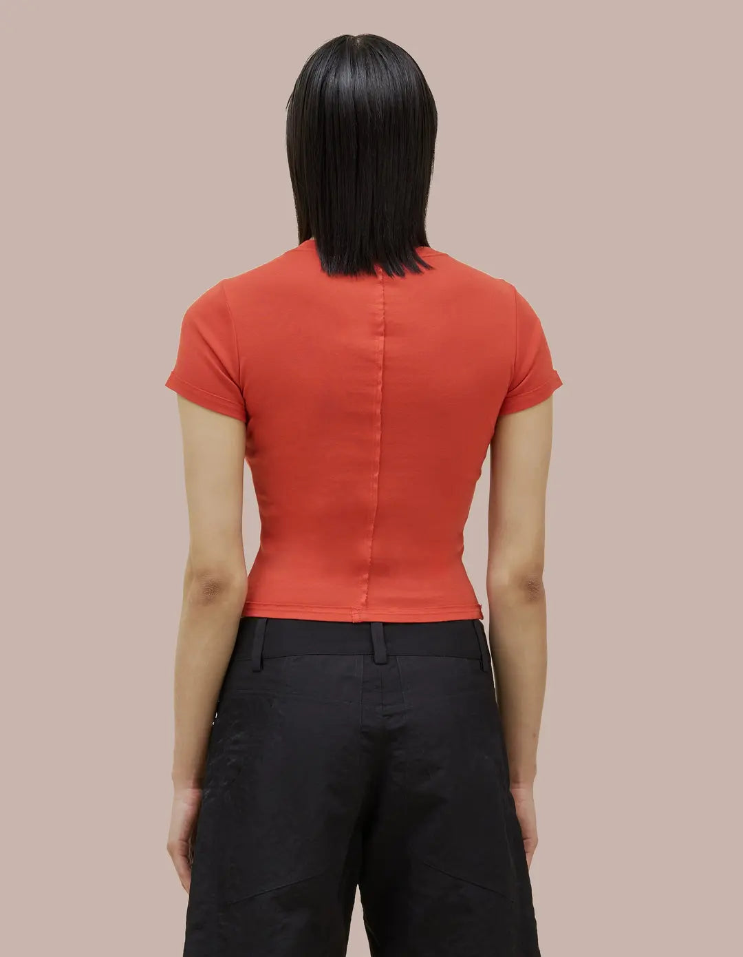 Lapped Baby Tee in Red