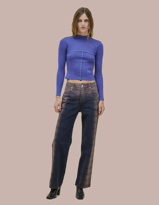 Lapped Baby Turtleneck in Ultramarine