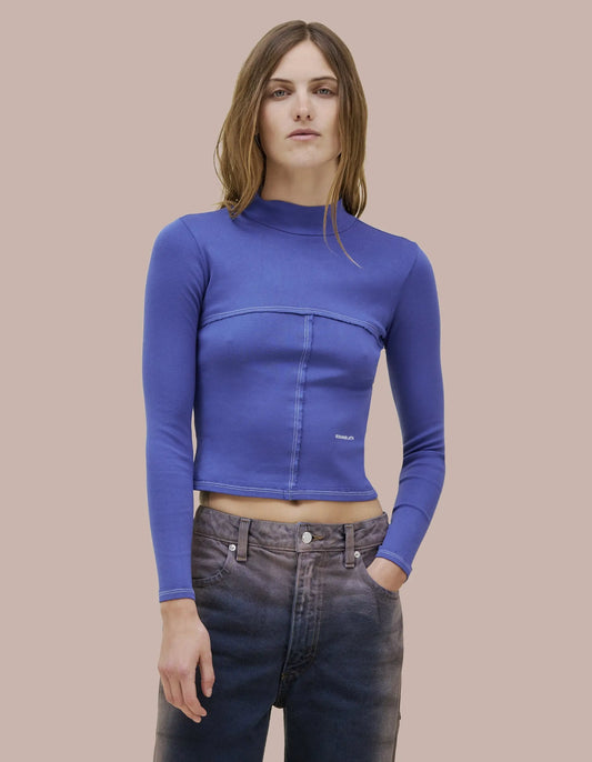 Lapped Baby Turtleneck in Ultramarine