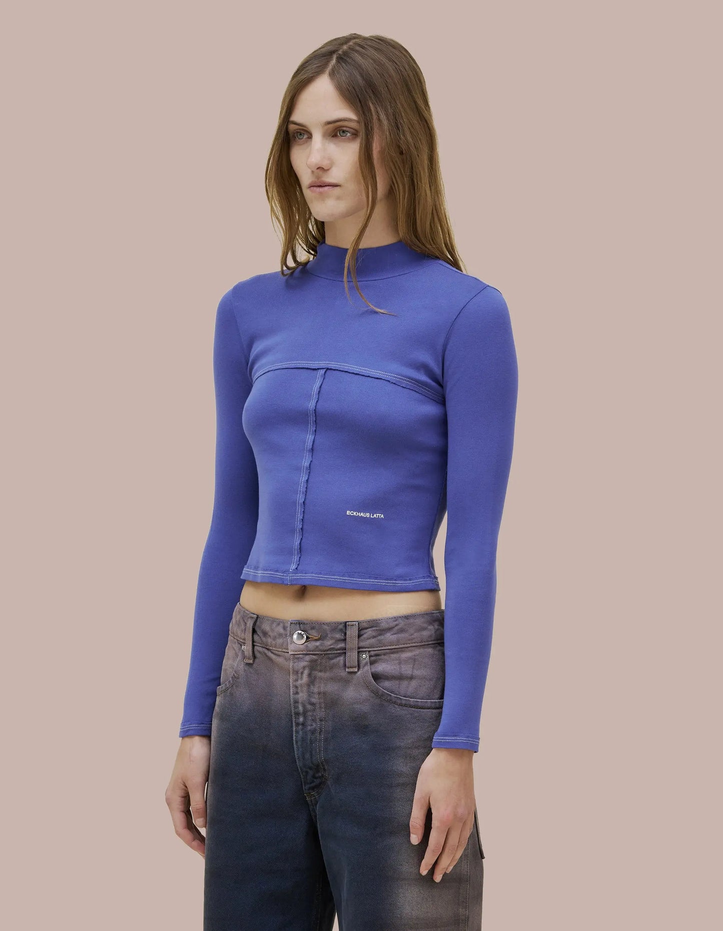 Lapped Baby Turtleneck in Ultramarine