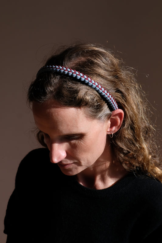 Braided Headband in Periwinkle/Sienna