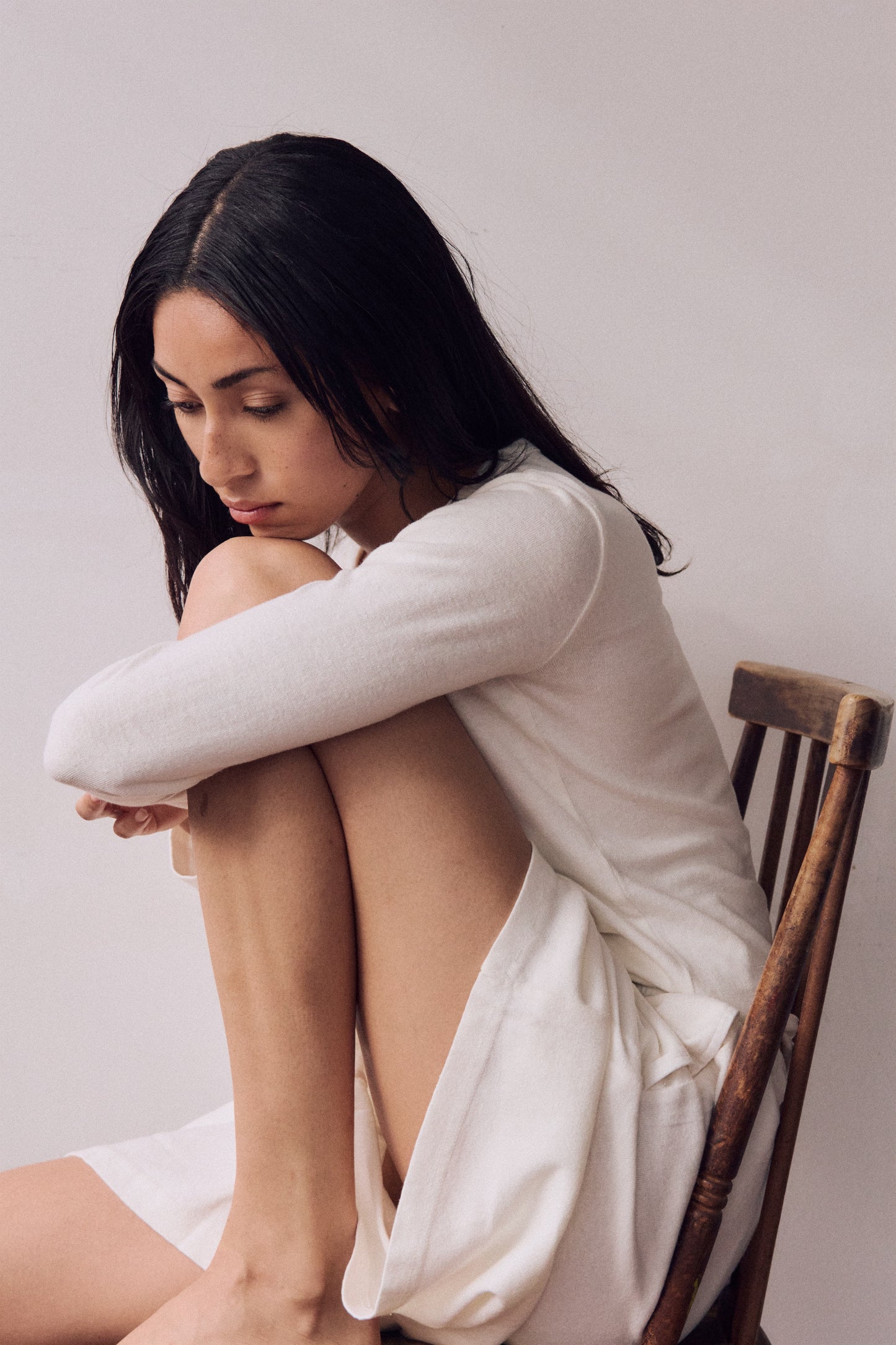 Longsleeve Mini Tee in Off White
