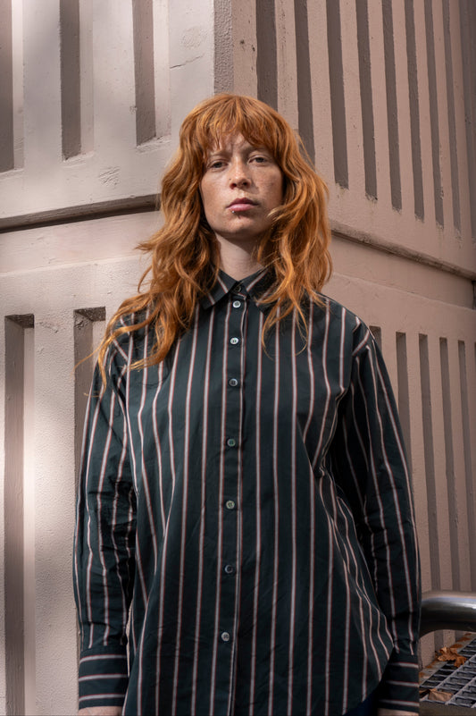 Maryse Shirt in Forest Stripe