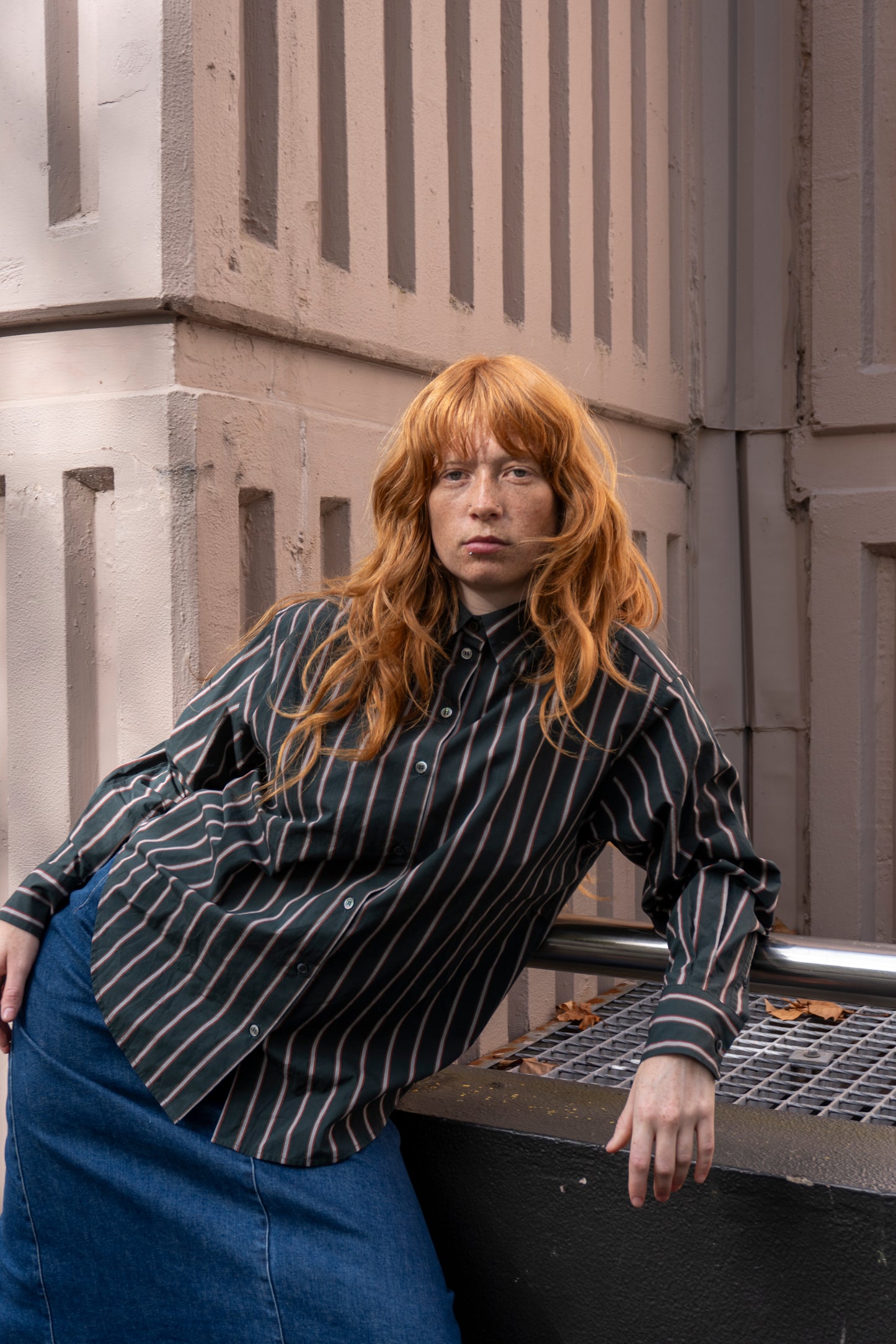 Maryse Shirt in Forest Stripe