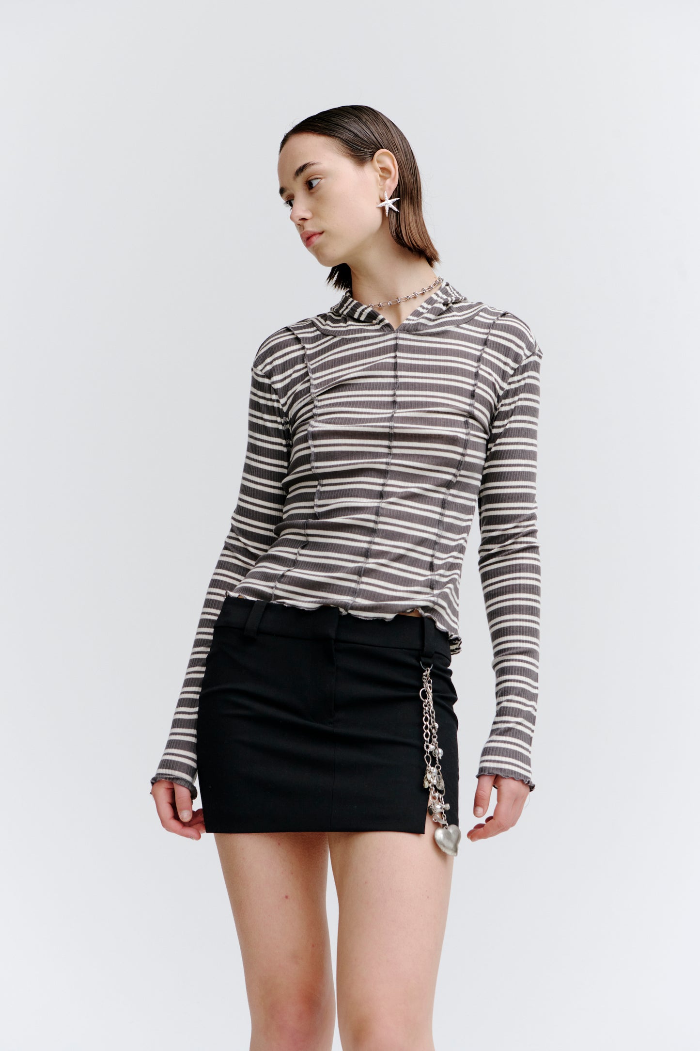 Segment Hooded Top in Stripe