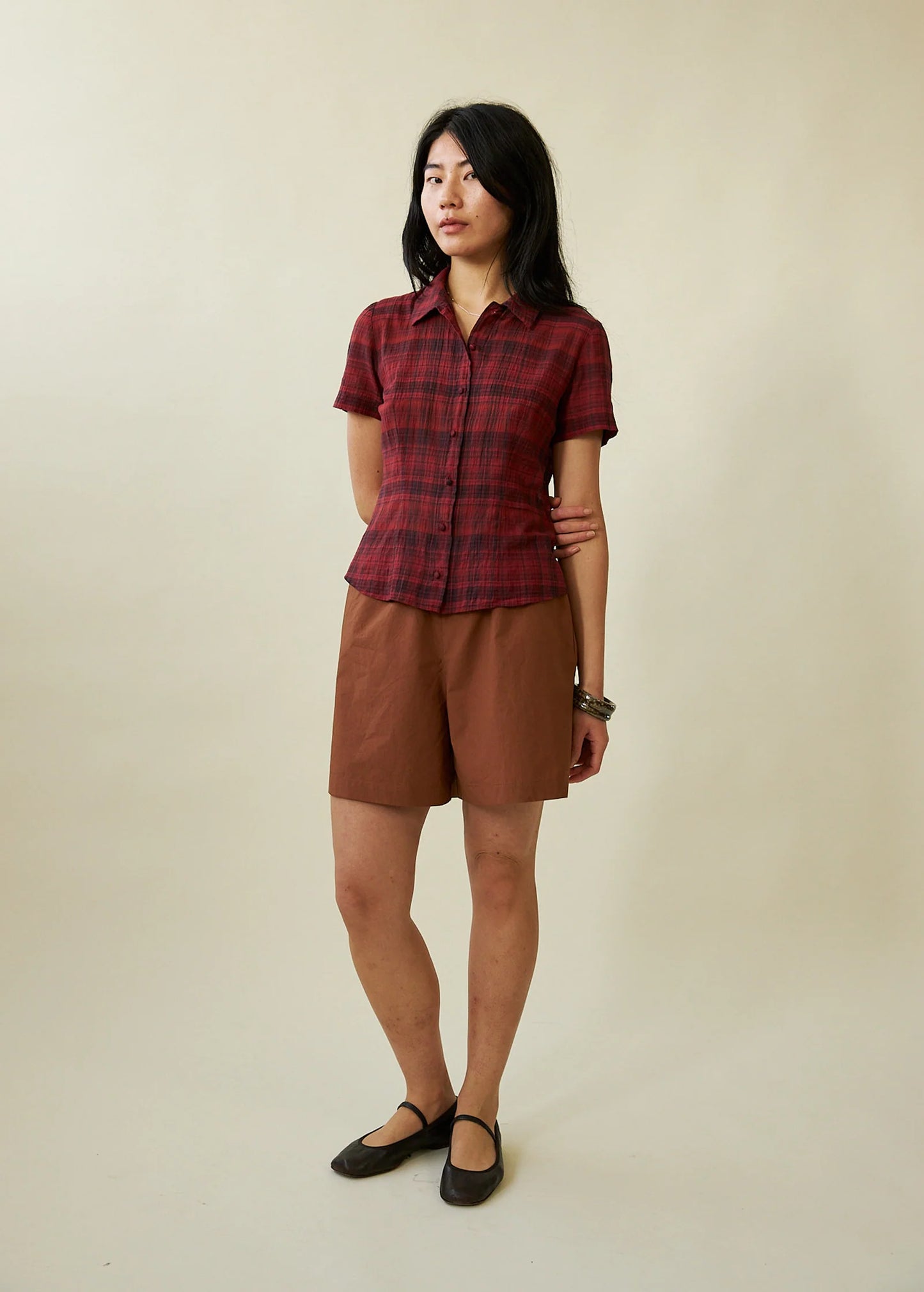 Evie Shirt in Dahlia Tartan