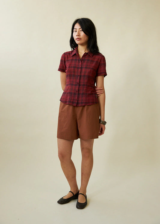 Evie Shirt in Dahlia Tartan