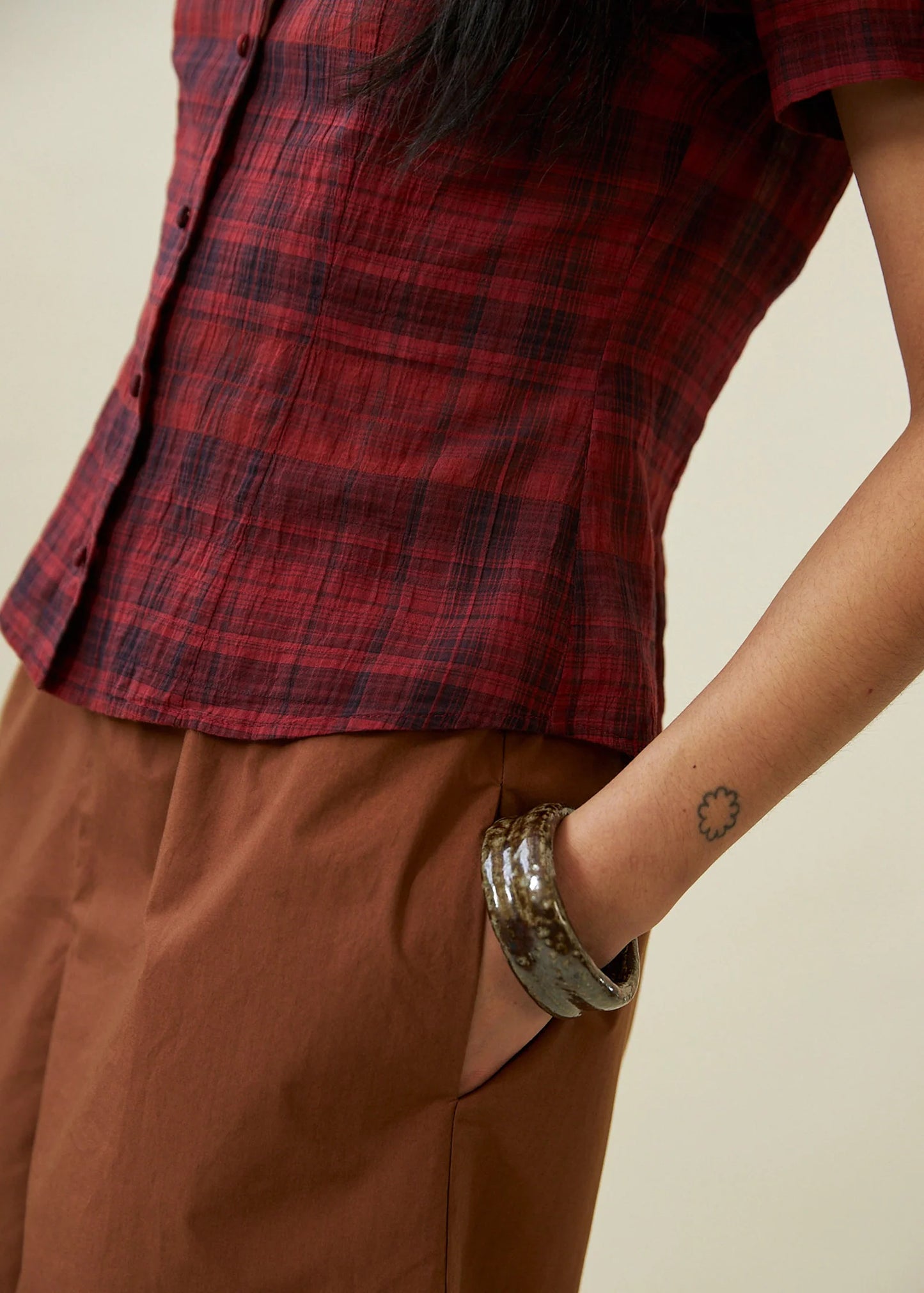 Evie Shirt in Dahlia Tartan