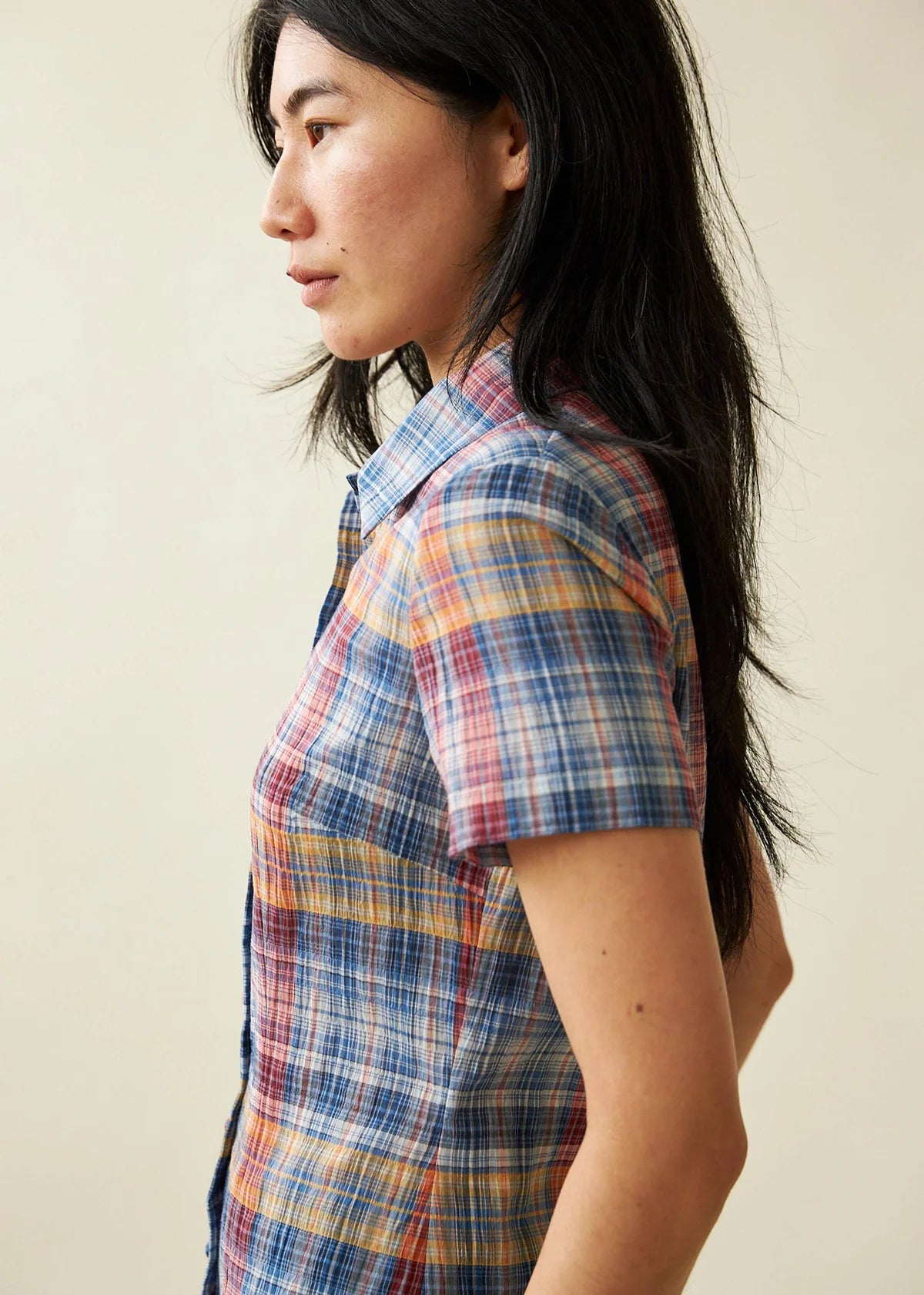 Evie Shirt in Primary Tartan