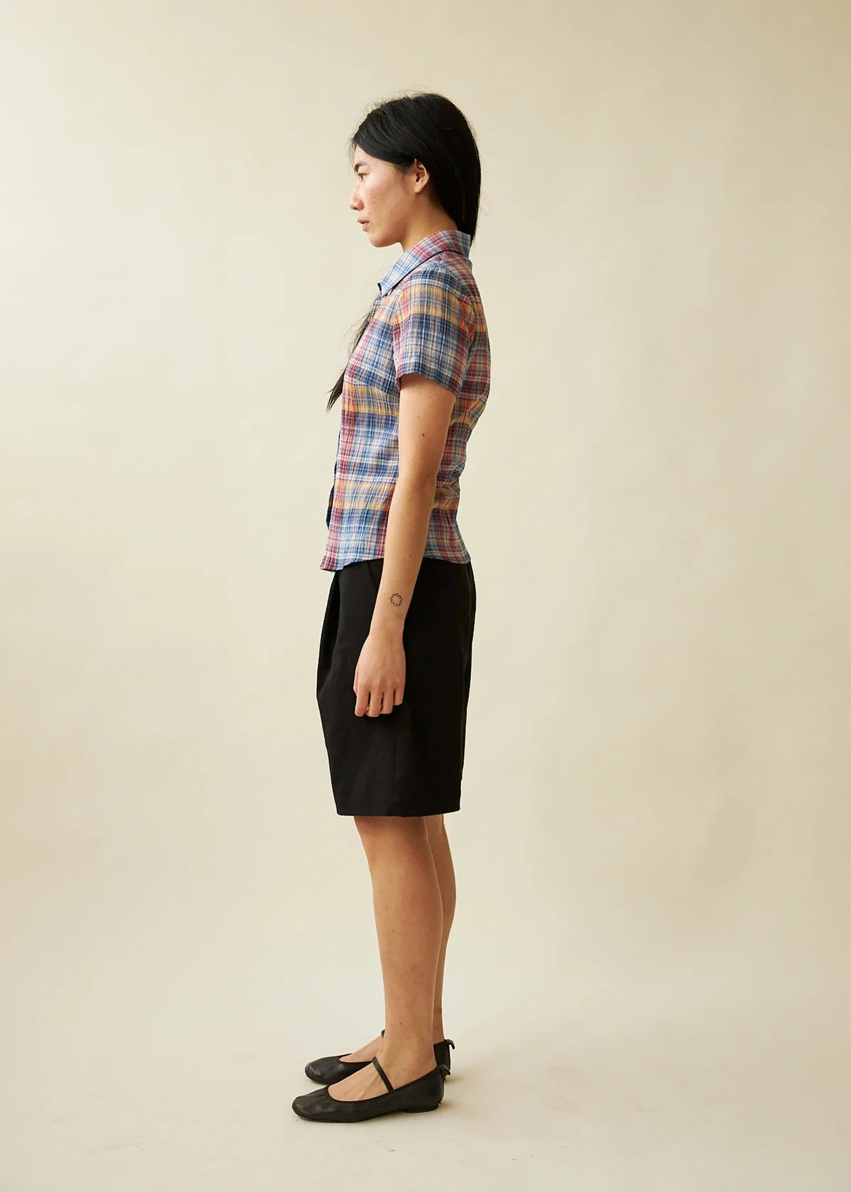 Evie Shirt in Primary Tartan