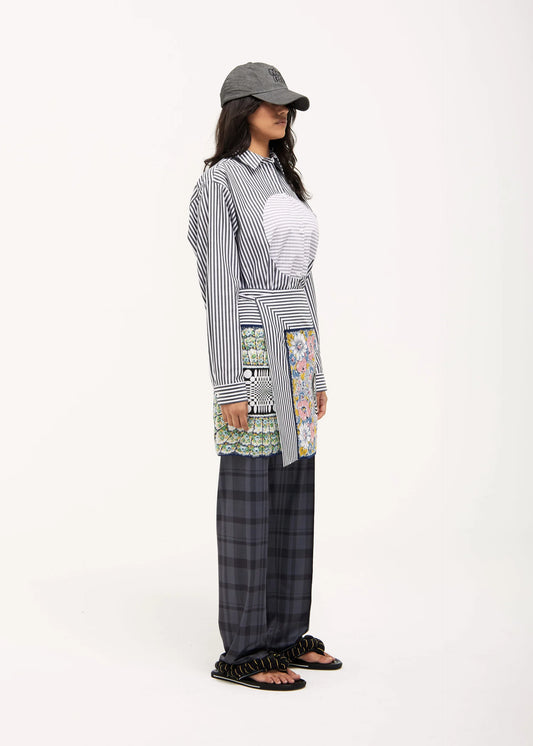 Handkerchief Sarong in Blue with Mixed Handkerchief Print