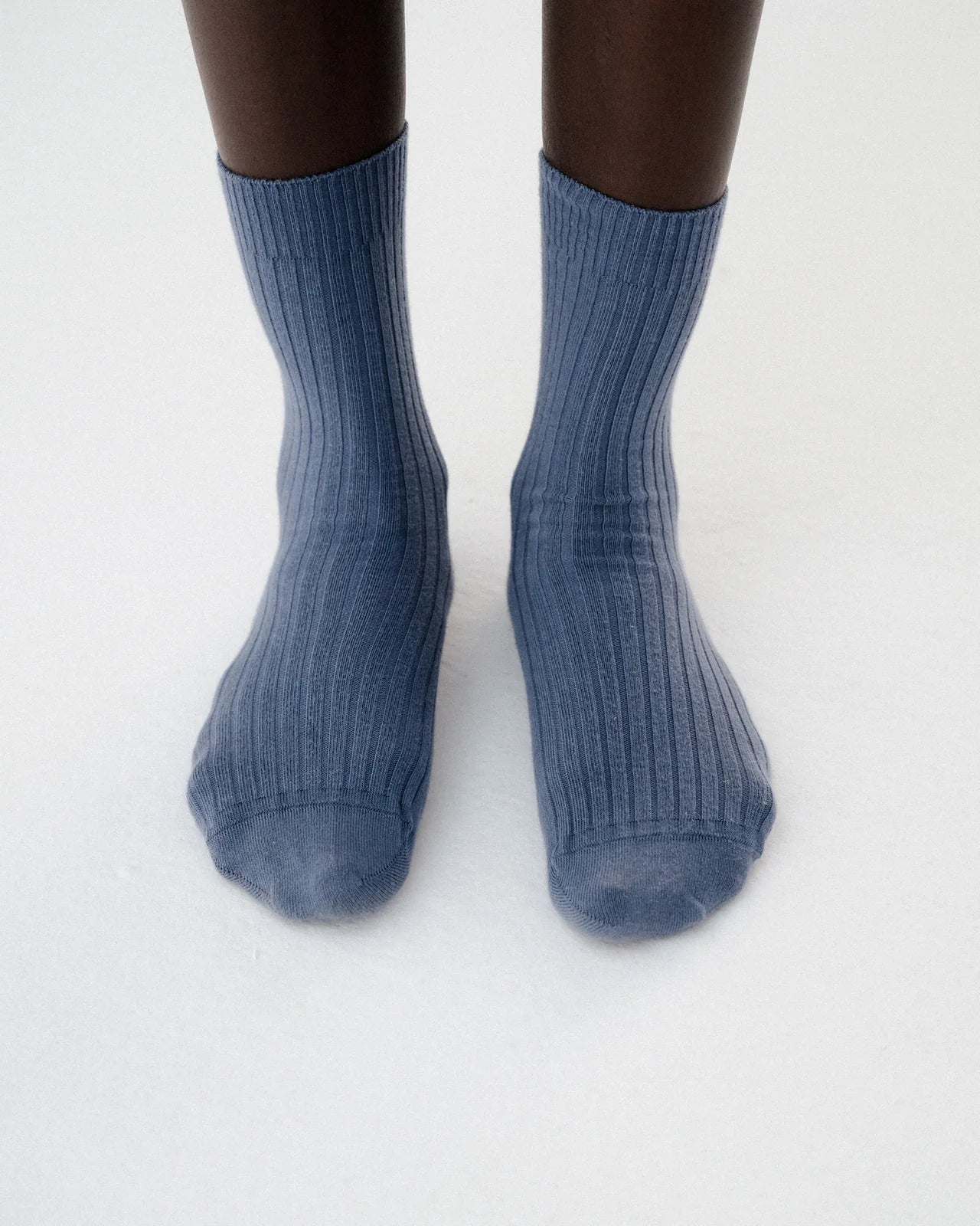 Rib Overankle Socks in Fiba Blue