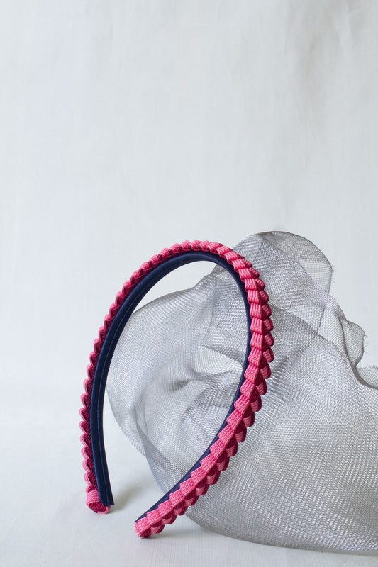 Braided Headband in Rose/Raspberry