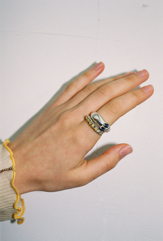 Silver + Sapphire Nuque Ring