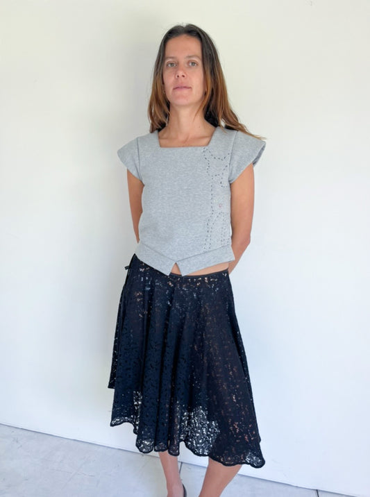Odette Skirt in Navy Lace