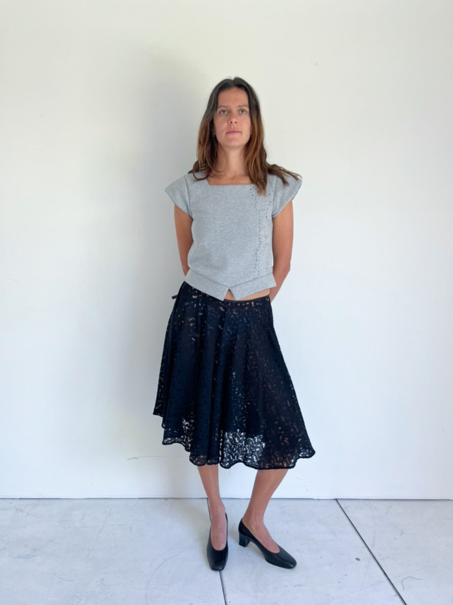 Odette Skirt in Navy Lace