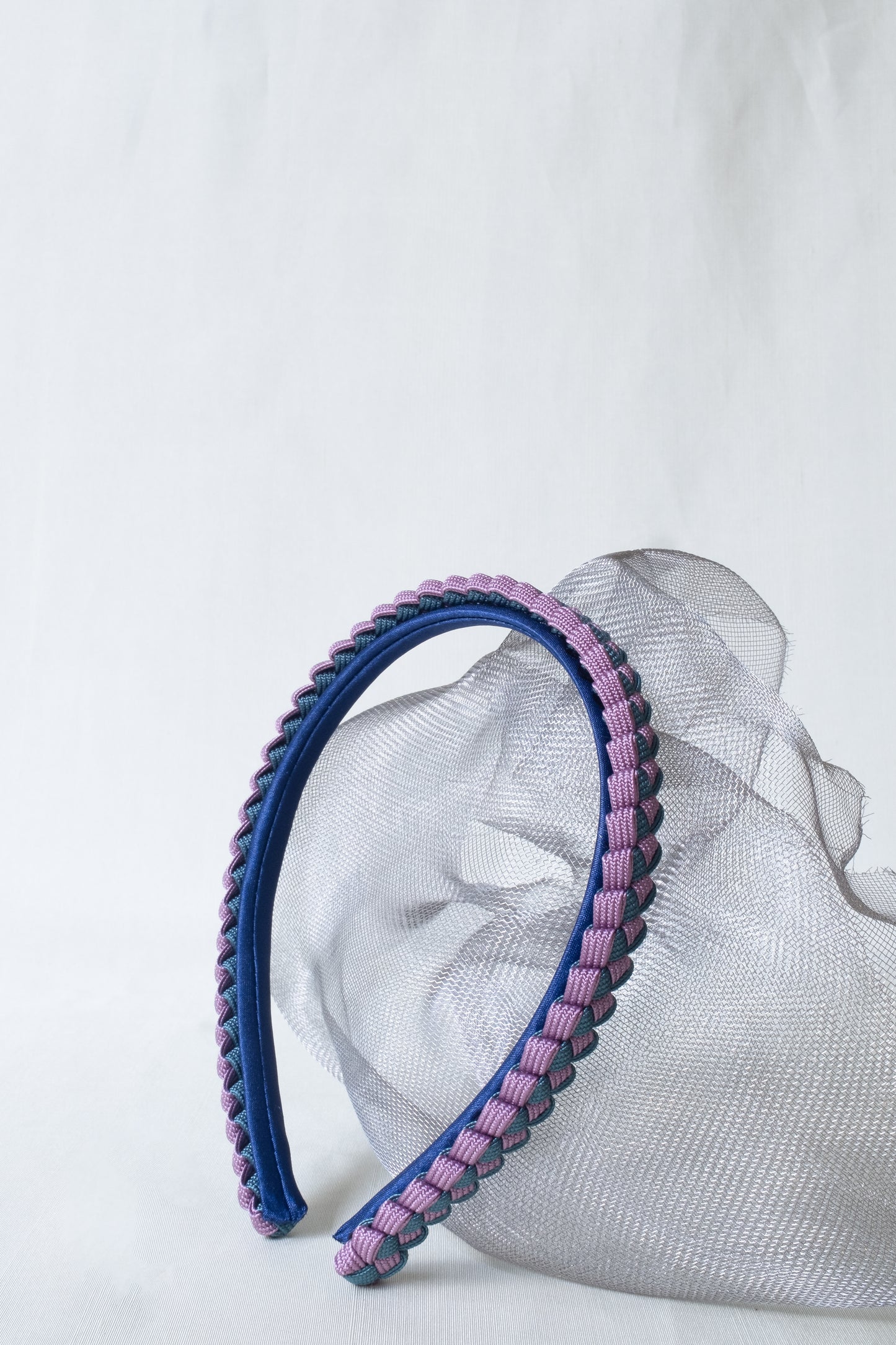 Braided Headband in Plum/Sea