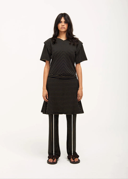 Stripe Flare in Black & Gold